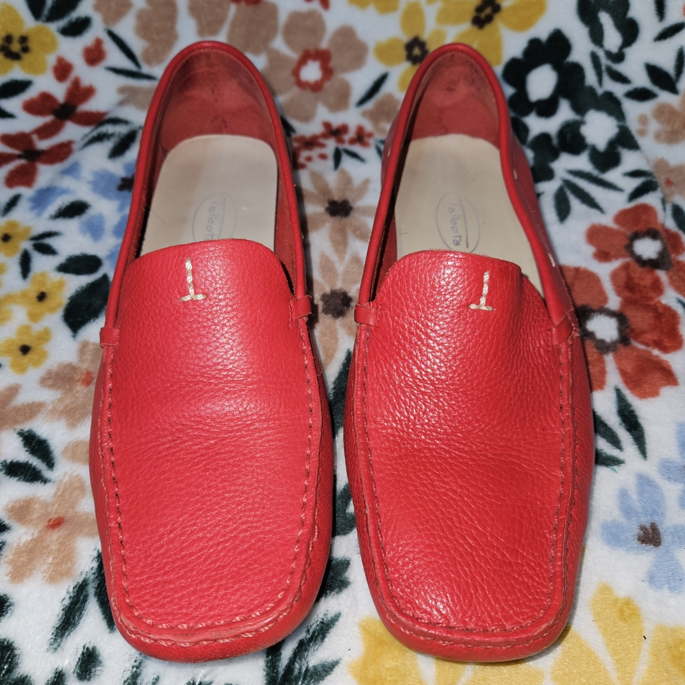 Red Leather Women's Loafers